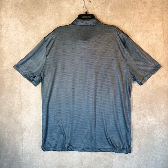 Kenneth Cole Other - Kenneth Cole Golf Polo Mens XXL Grey Blue Geometric Print Stretch Preppy Casual